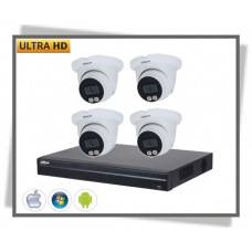 IP Dahua 4mp Ultra Hd Full Color Artificial Intelligence Videoovervågning Eyeball Wizmind Kamera Sæt 4